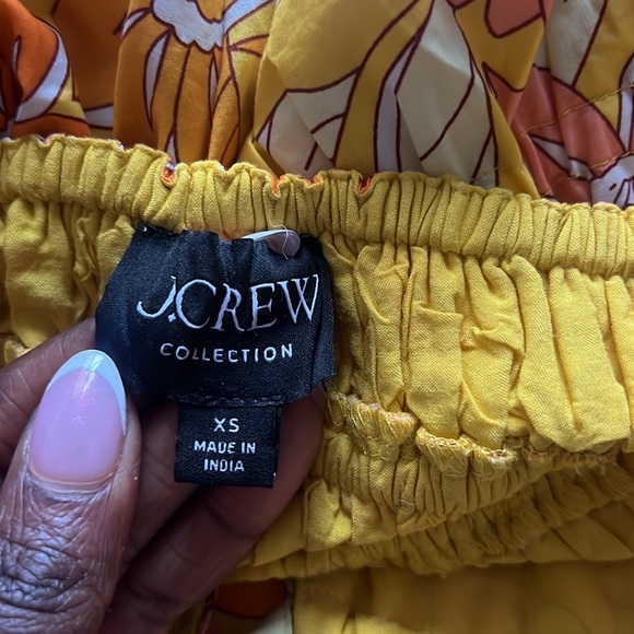 J. Crew Collection V-neck Floral Yellow Orange Print Maxi Dress Size XS - Picture 9 of 13